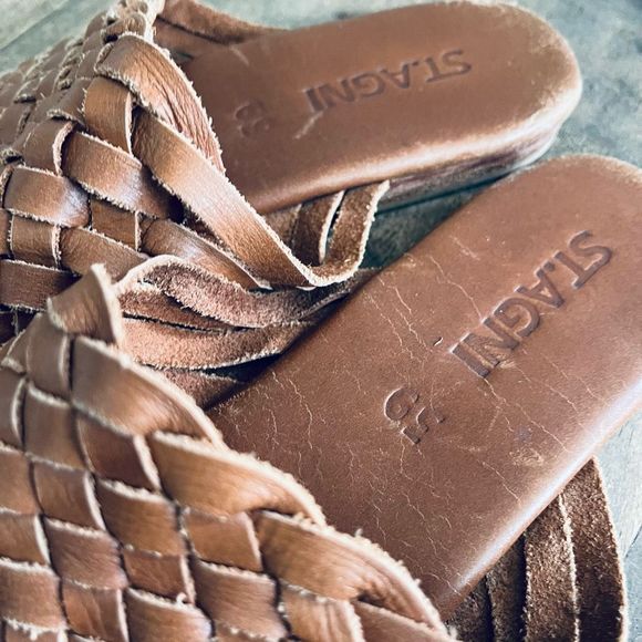 St. Agni Woven Slides Leather Women’s 39 US 9 - Picture 5 of 7